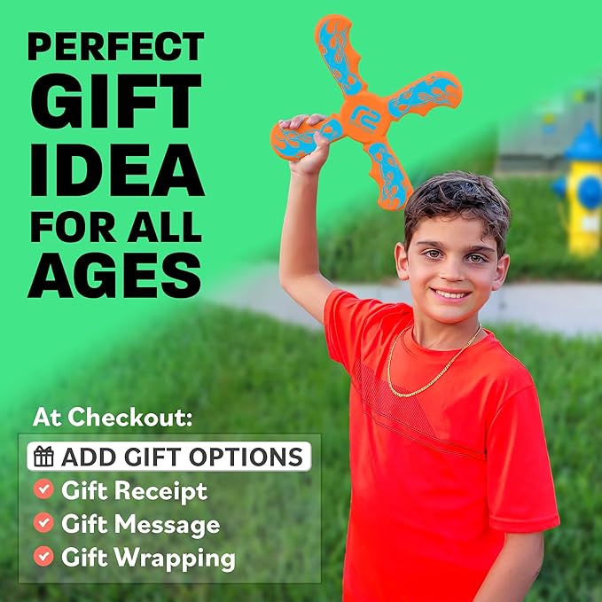 Boomerang for Kids - Stocking Stuffers For Kids - Best Gifts for Boys & Girls Gift Ideas - Kid Stocking Stuffers & Fun Holiday Presents Outdoor Toys - Fun Children Birthday Party Favors & Goodie Bag