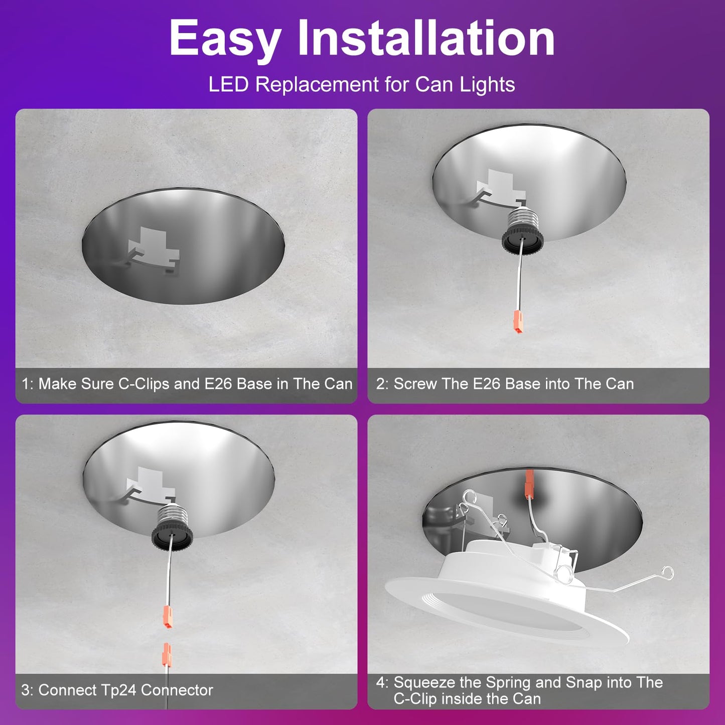 Hydong Color Changing Led Can Lights 12Pack Retrofit Led Recessed Lighting 5/6Inch 13W 1050Lm Smart Recessed Can Lights Compatible With Alexa Bluetooth App Control For Bedroom Kitchen Living Room