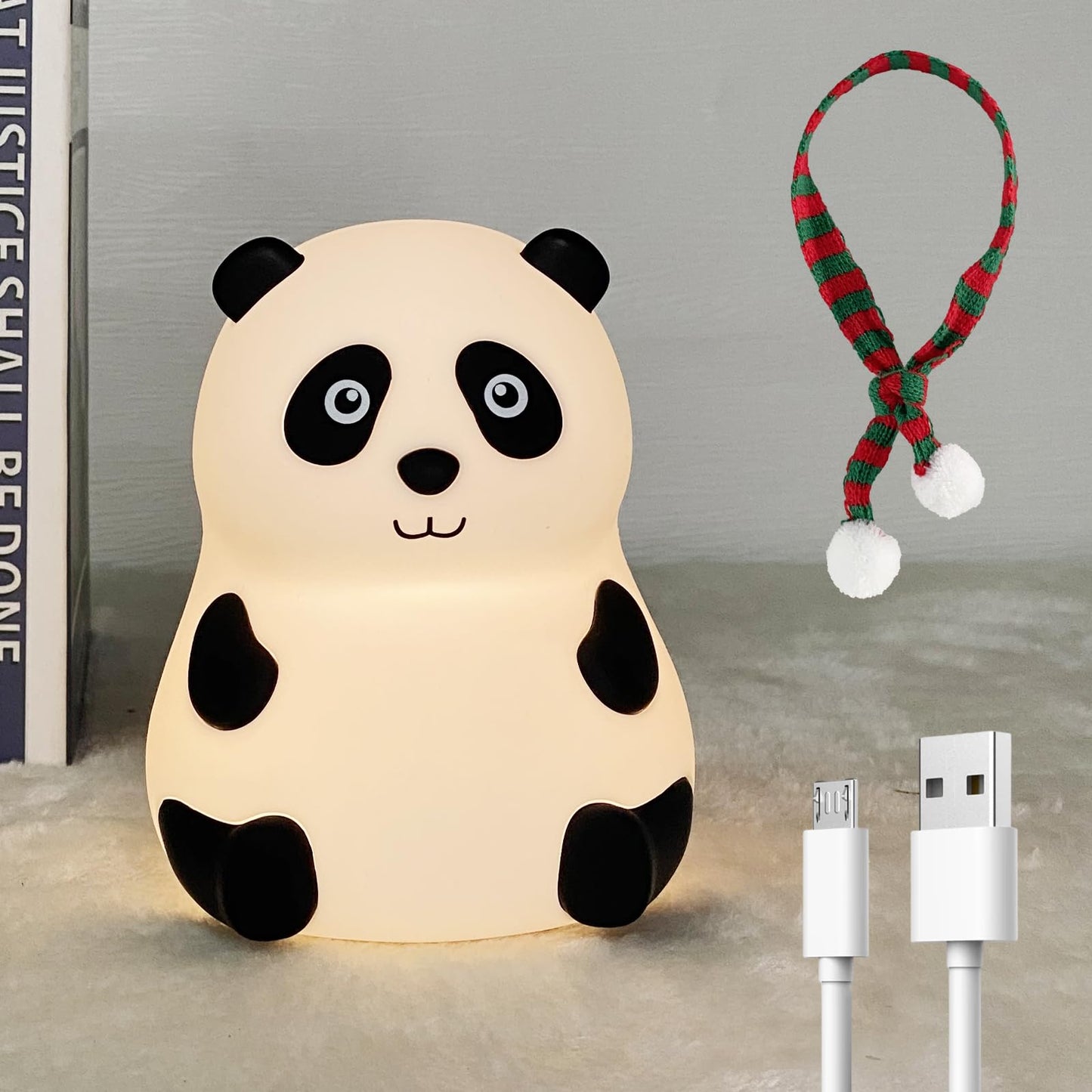 LEDHOLYT Kids Night Light Panda - Silicone Nursery Lamp for Baby & Toddler, Cute Animal Design