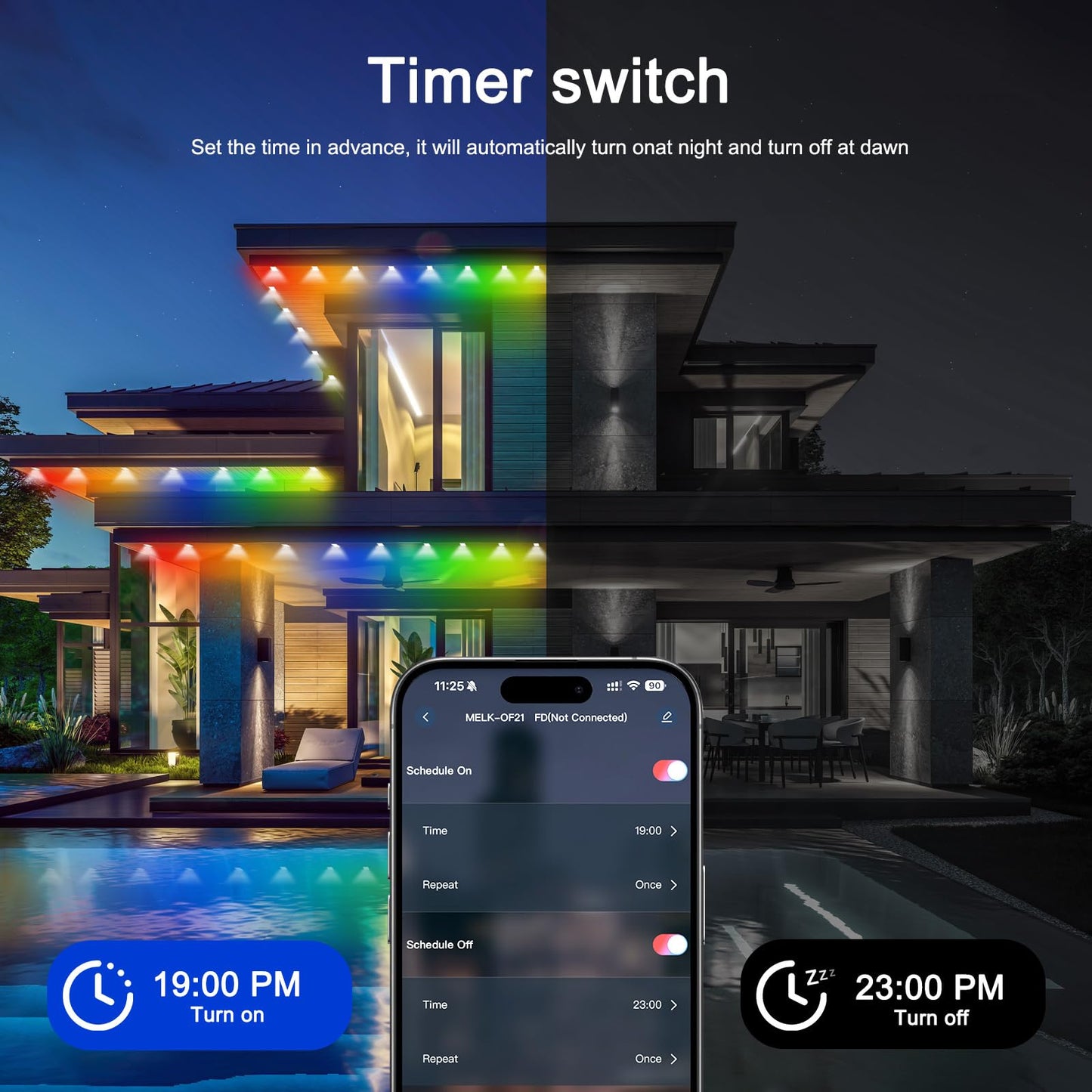 Yffshlcs Permanent Outdoor Lights  200Ft Outdoor String Light Smart Rgb With 72 Scene Modes  Ip67 Waterproof Holiday Lights For Outside  App And Remote Control Party Holidays