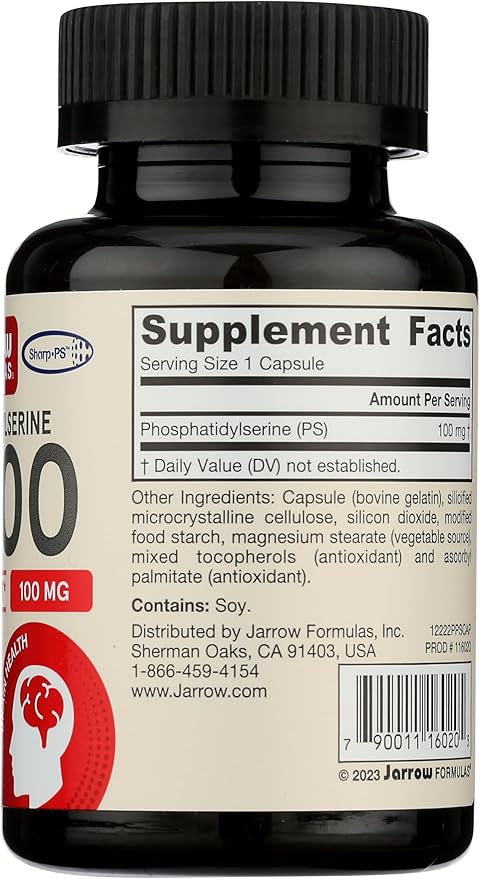 Jarrow Formulas PS-100 Phosphatidylserine - 100 mg - 120 Capsules