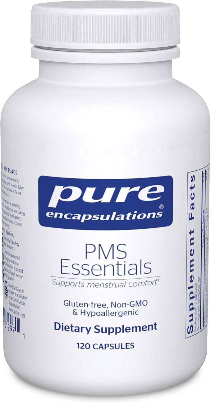 Pure Encapsulations PMS Essentials | Hypoallergenic Supplement Supports Menstrual Comfort, Fatigue, and Helps Lessen Cravings* | 120 Capsules