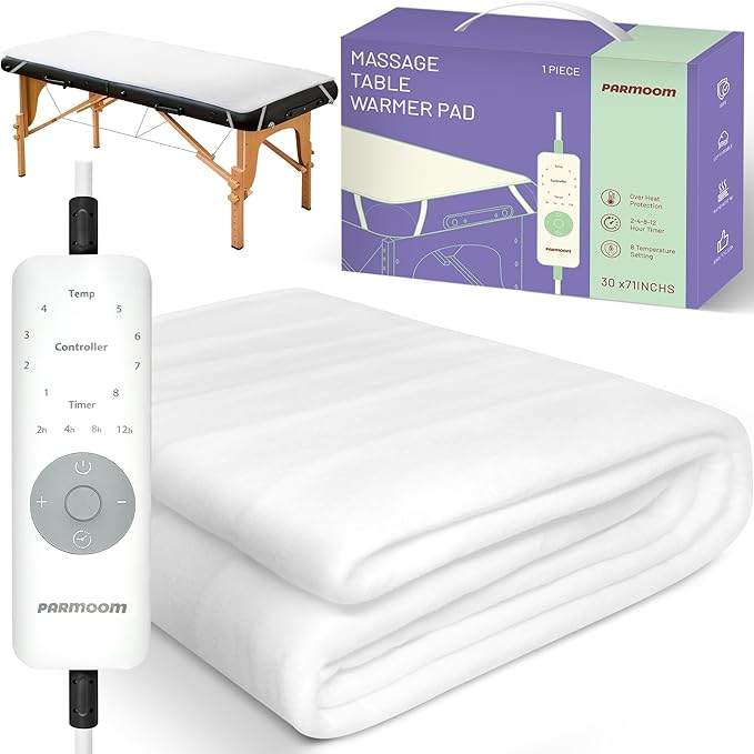 Massage Table Warmer Heating Pad Professional Massage Bed Warmer with 4 Timer, 8 Heat Settings, Overheat Protection for Ma...