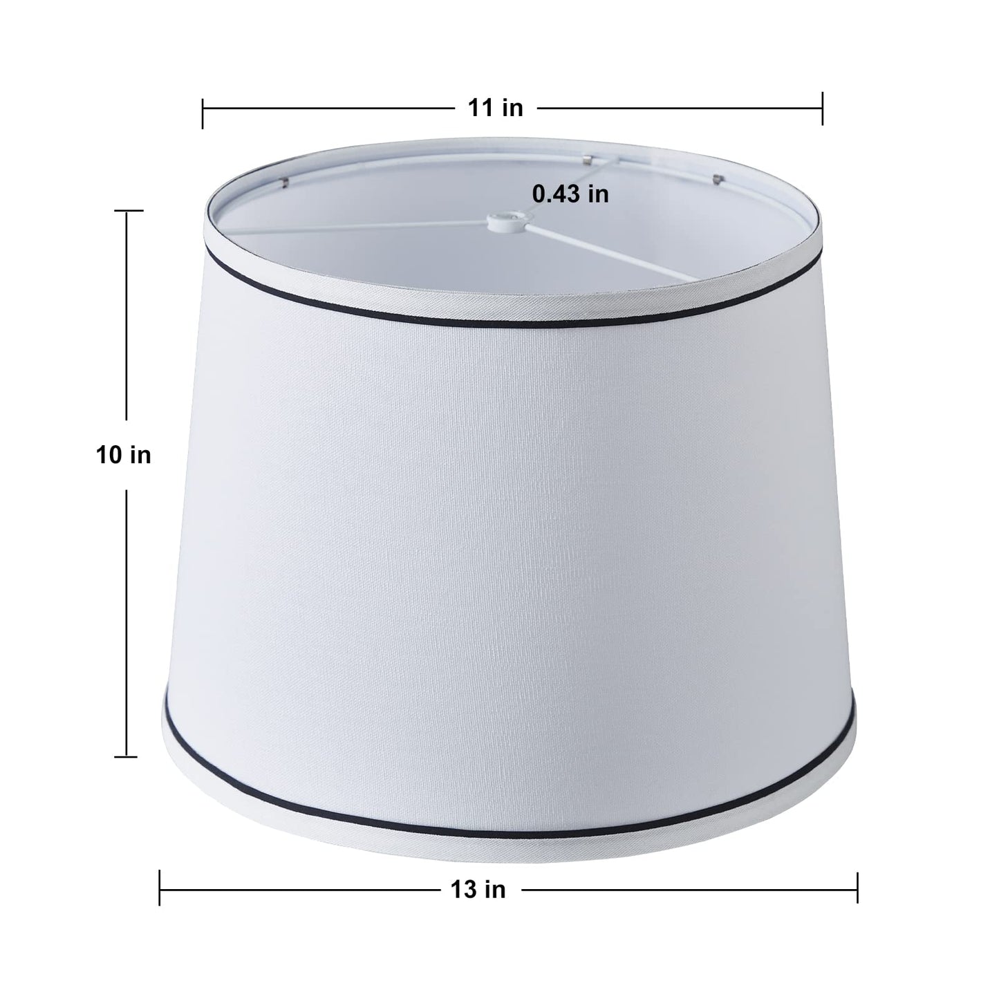 Luvkczc Drum Lampshades Set of 2, Fabric, 13in Top x 11in Bottom x 10in High, White, Model L-31005E