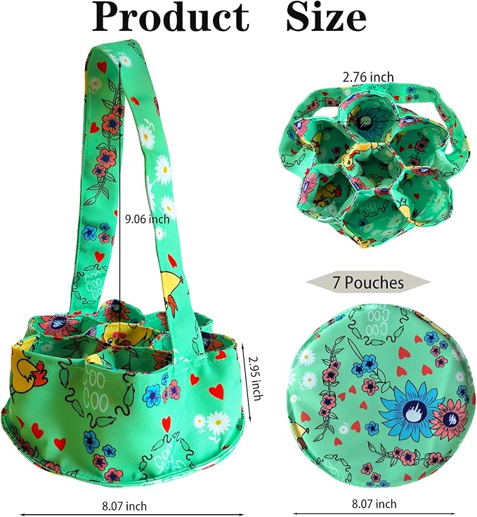Large Egg Collecting Basket - UKJENT Chicken Egg Gathering Basket Machine Washable, Hold Different Size Eggs Collection Carrier Bag, Fresh Eggs Collector for Chicken Duck Goose, Farm & Home Use