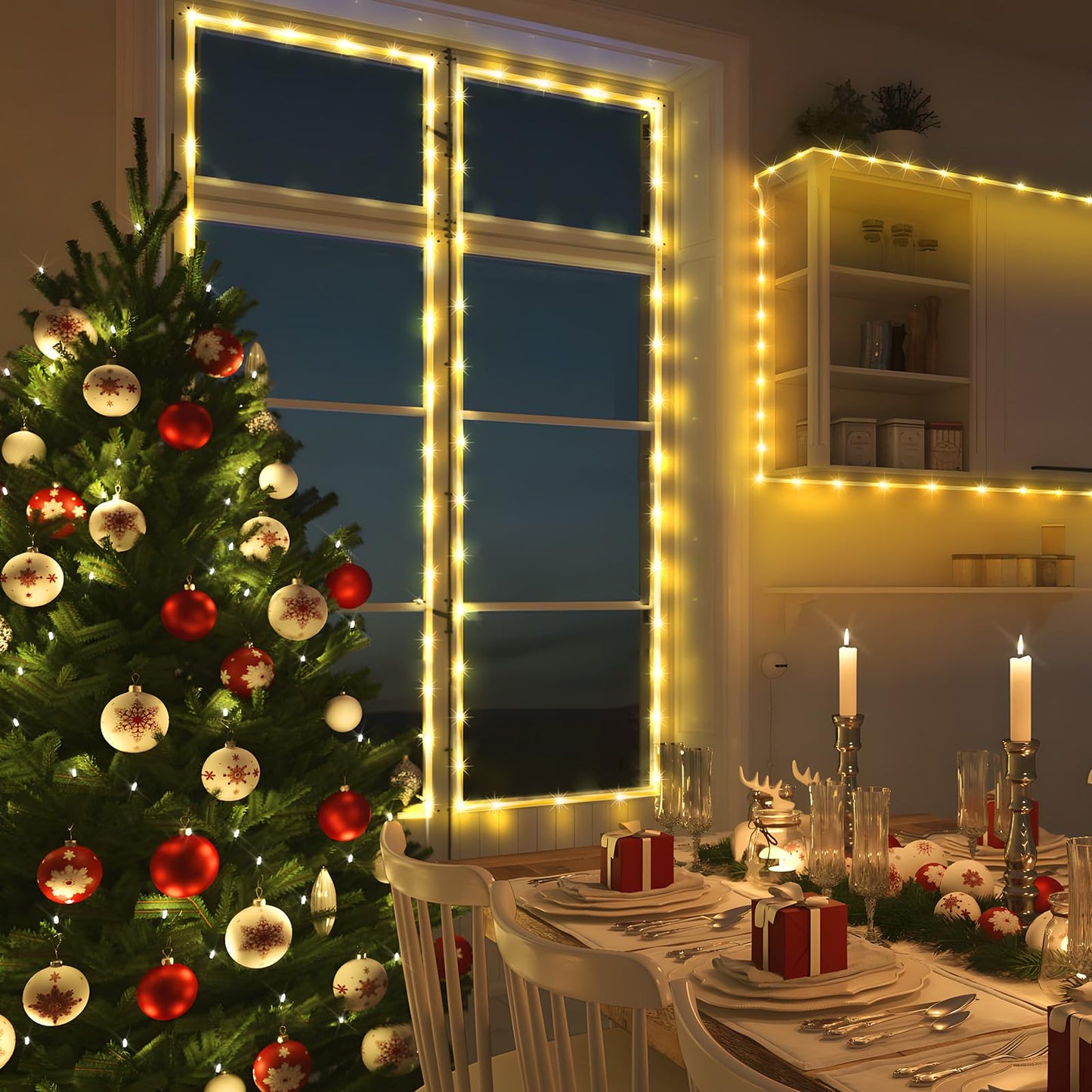 Knonew 164Ft 1000Led Rope Lights For Outside Outdoor String Lights Waterproof 8 Modes Clear Tube Light For Indoor Bedroom Wedding Garden Patio Christmas Tree Rv Holiday Decoration(Warm White)