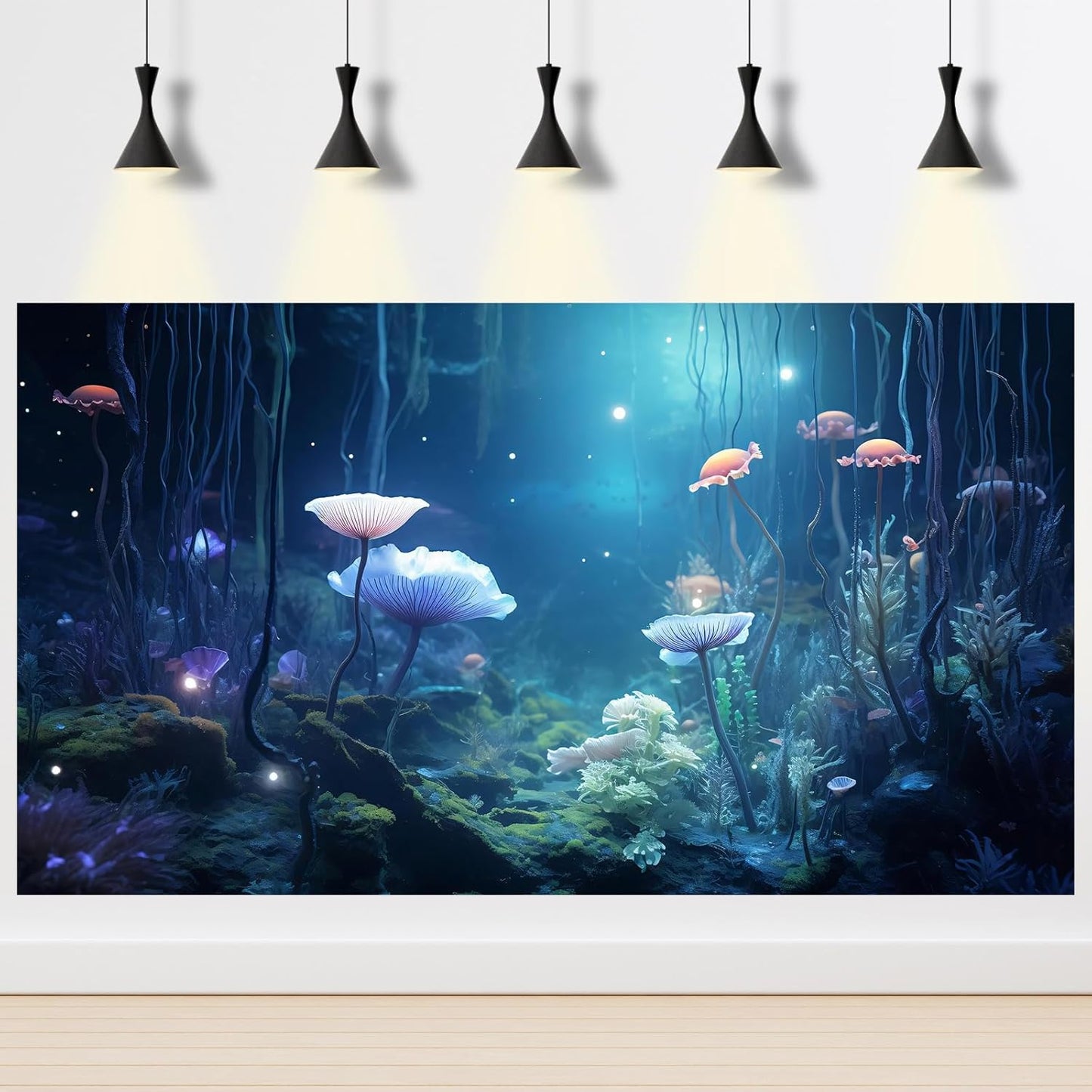 Aquarium Background Surreal Underwater Garden Fish Tank Background Lush Moss Aquatic Plants Tropical Style Landscape Terrarium Tank Backgrounds Under Sea World Aquarium Tank Wallpaper Poster 48x18in