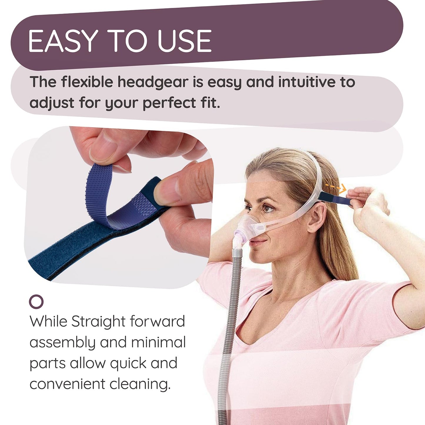 Ximoon FX Nasal Pillow CPAP Mask with Headgear Replacement for Resmed Swift FX - Adjustable Headband Frame and Medium Nasal Pillows C Pap Supplies Part for Swift FX