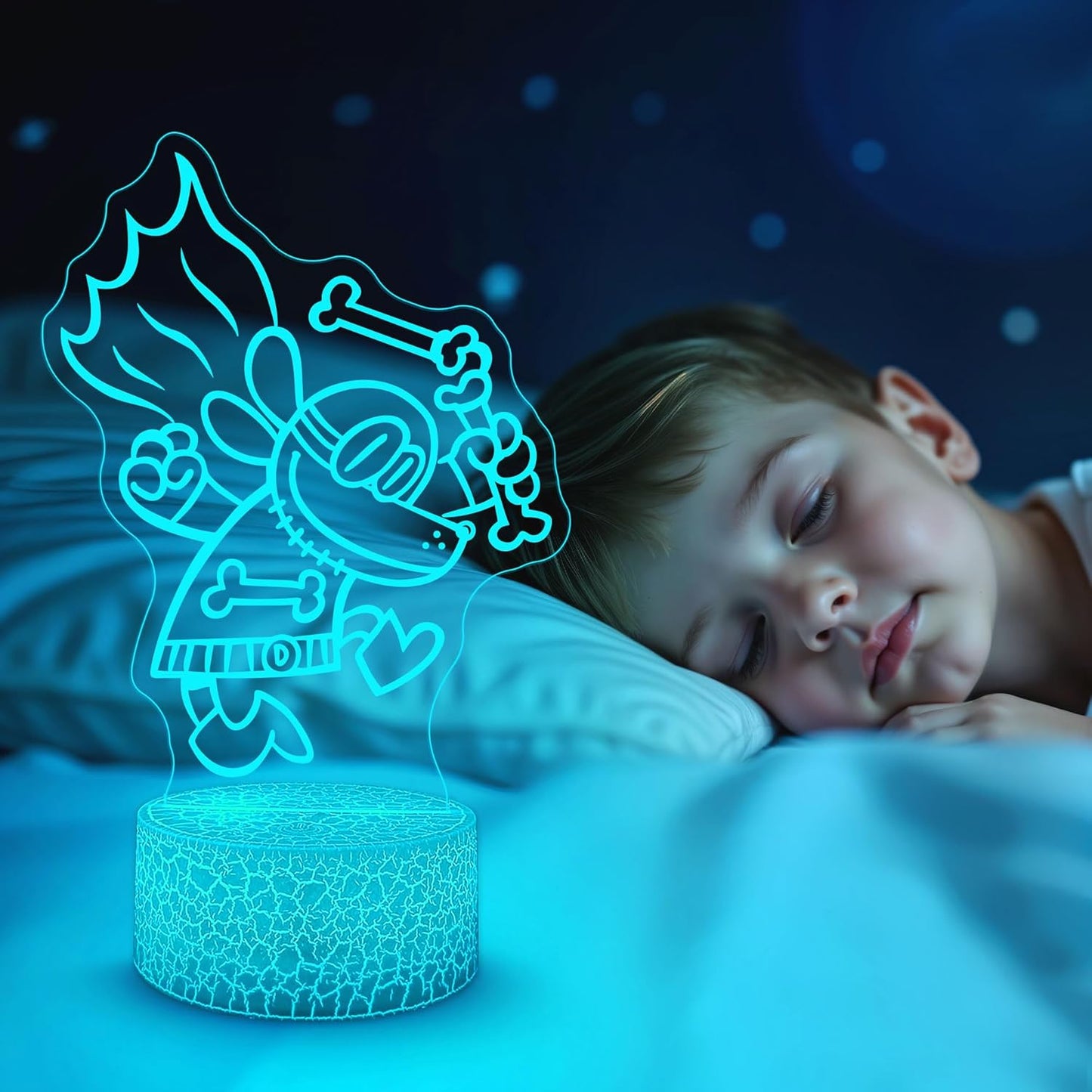 Officially Licensed Dog Man Night Light - The Bark Knight LED Glow Light with Removable 7 Colors Base, Kids Bedroom Decor Bedside Lamp, Night Light for Kids, Christmas Birthday Gifts for Boys & Girls
