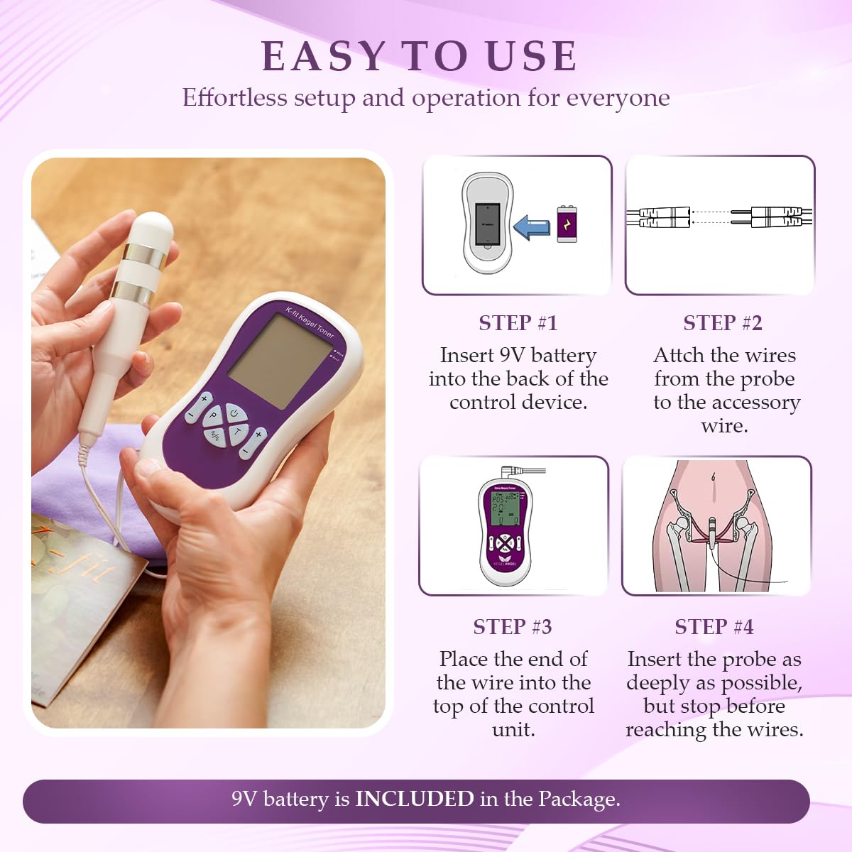 K-fit Kegel Toner for Women - Electric Pelvic Muscle Exerciser for Automatic Kegels, Incontinence Stimulator