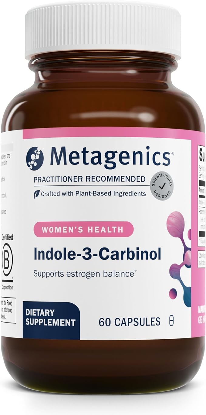Metagenics Meta Indole-3-Carbinol - 150 g Indole-3-Carbinol - Supports Estrogen Hormone Balance* - Metabolic Supplement - Vegetarian & Gluten-Free - 60 Capsules