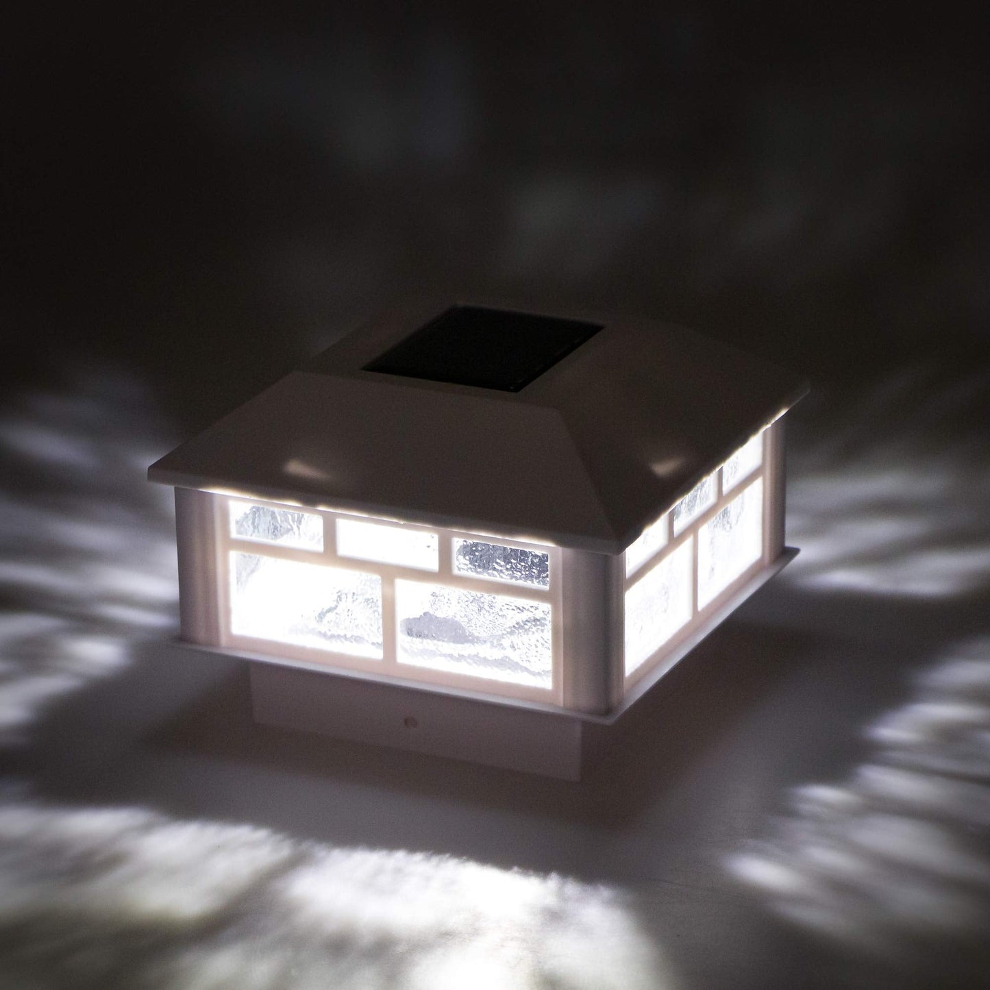 GreenLighting Solar Post Cap Lights, 4x4 & 5x5 PVC/Vinyl, Waterproof, Bright LED, White, 4 Pack, Model TN-1222605