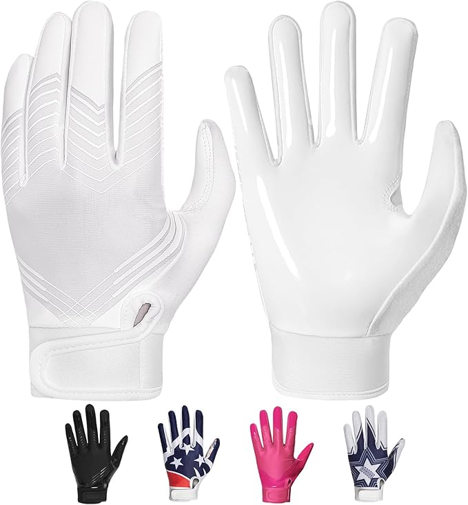 RIGWARL Football Gloves Adult Men, Youth Kids Football Gloves with Super Sticky Grip, Receiver Glove Best Gift for Adult Y...
