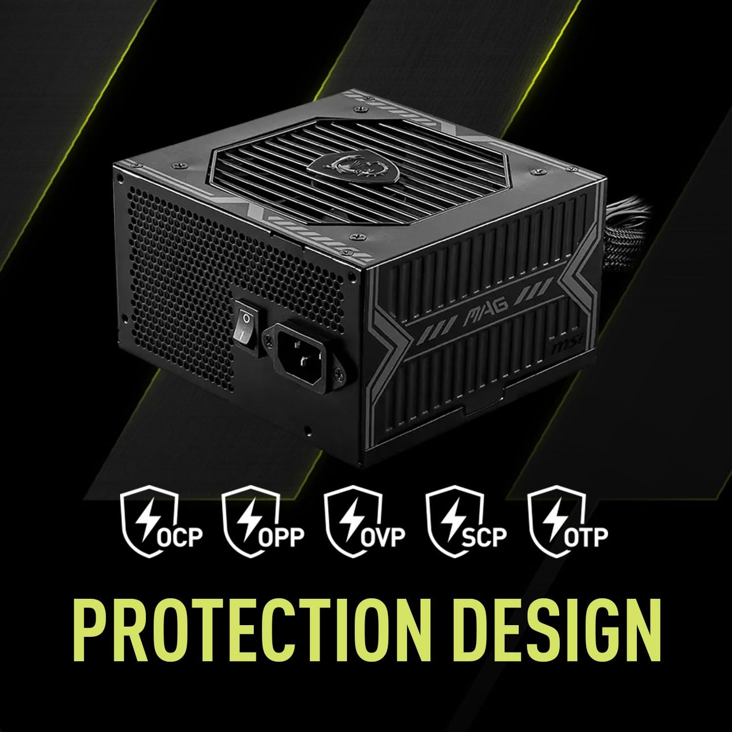 Msi Mag A750Be, Semi-Modular Compact 750W Atx Power Supply, 80+ Bronze, Low-Noise Fan, Active Pfc Design, 5 Year Warranty
