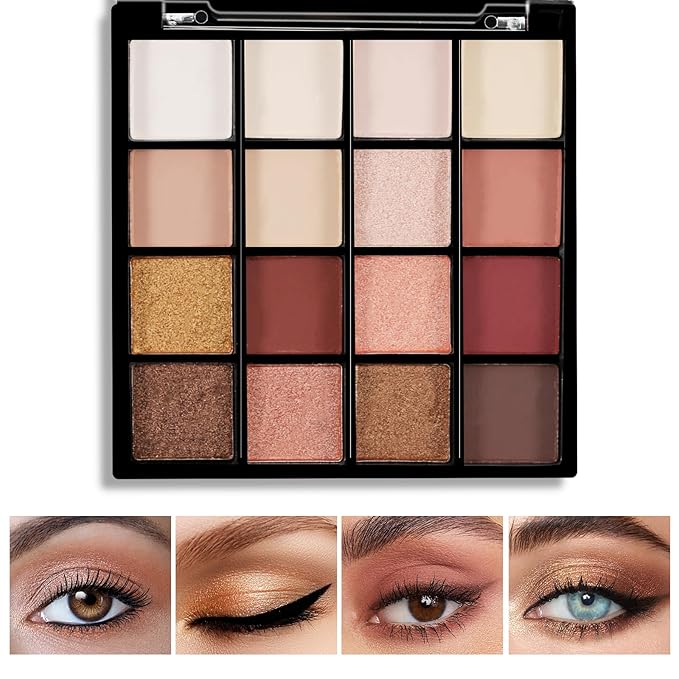 Boobeen Colorful Eyeshadow Palette Makeup-16 Colors, Matte and Glitter Eyeshadow, Bright Eyeshadow palettes, Blendable, Easy to Build Dramatic Glamour Looks (04#)