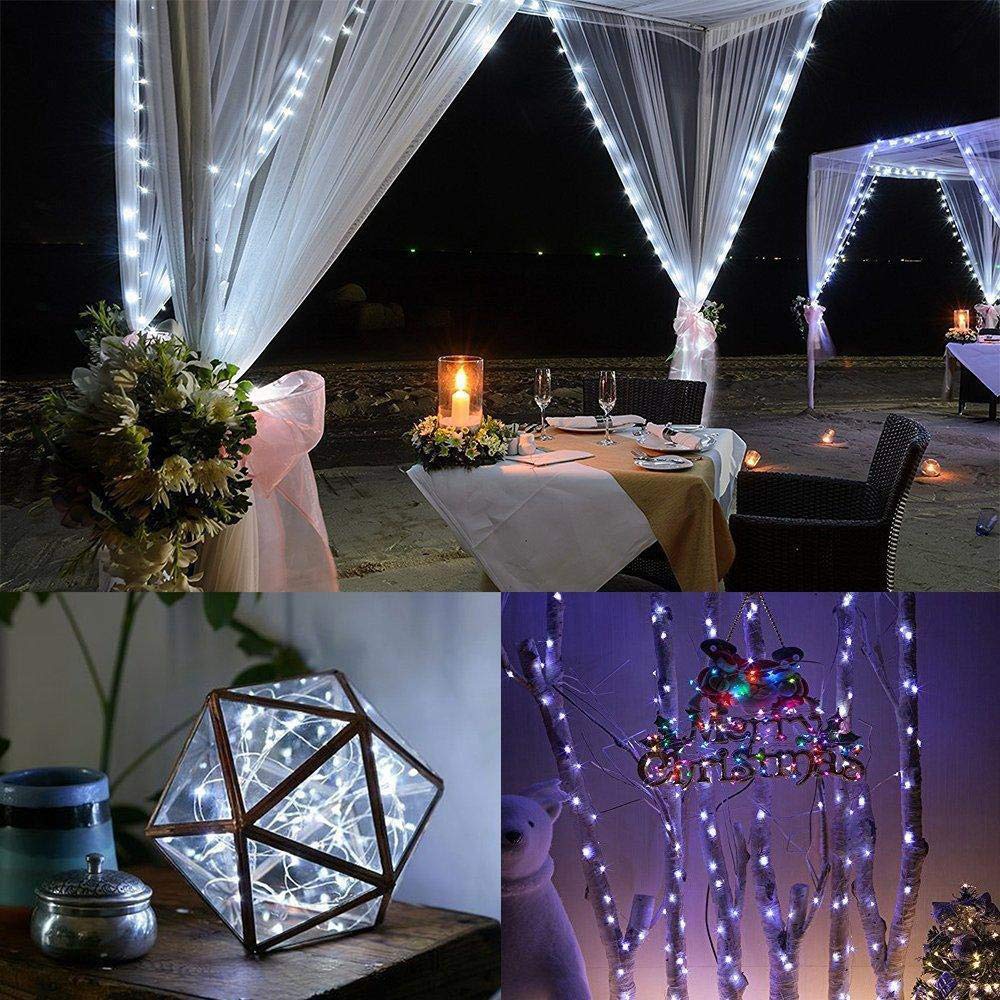 Ariceleo LED Fairy Lights, Battery Operated Copper Wire, 5m/16ft, Cool White, Model MRSXD-W-5M-1, Ideal for Bedroom, Christmas, Wedding