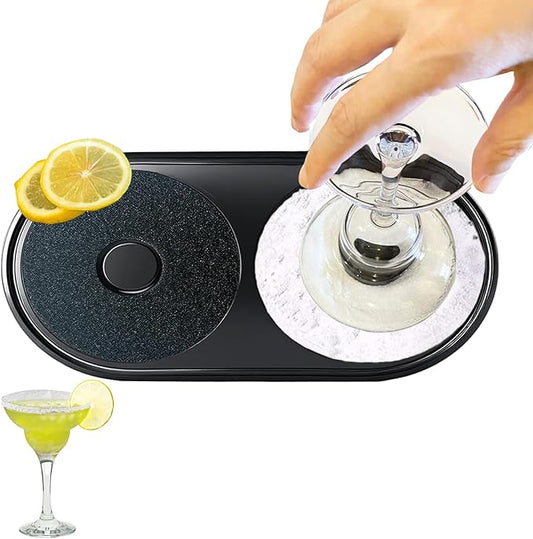 KKJCXY Bar Glass Rimmer – All-in-One Margarita Salt Rimmer Set for Cocktails, Salt and Sugar Rimmer Tray for Drinks – Drin...