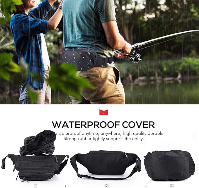 CXWMZY Fanny Packs For Women & Men Waist Pack Hip Bum Bag with Multi-Pockets Large Capacity Waterproof Casual Bum Bag for Disney Traveling Casual Cycling Running Hiking