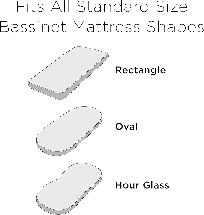 JumpOff Jo - Hypoallergenic Fitted Bassinet Sheet for Baby Boys & Girls - Rectangular, Hourglass & Oval Crib Compatible, Soft, Breathable, Machine Washable - Tiny Dino, Pink