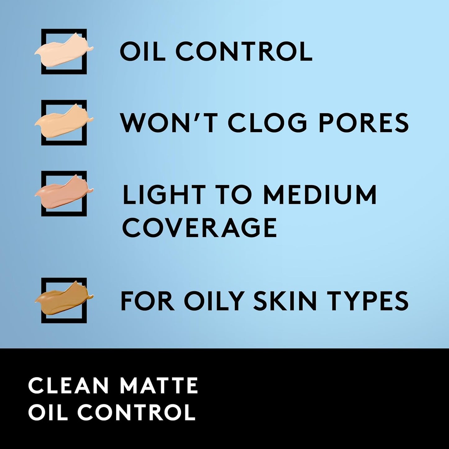 COVERGIRL Clean Matte Liquid Foundation Classic Ivory, 1 oz, Water Based, Moisturizing, Oil Absorber, Cruelty Free