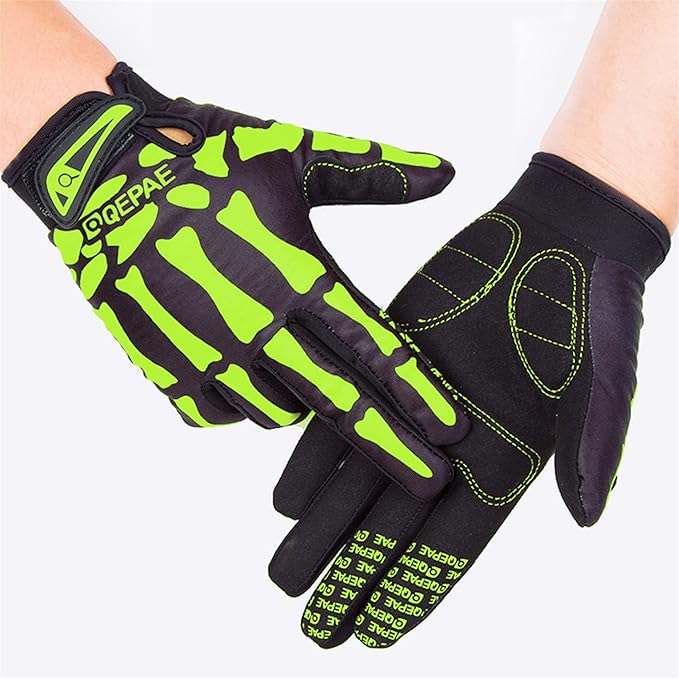 EXCEREY Skull Ghost Riding MTB Bike Gloves Non-Slip Full Finger Off-Road for Running Climbing Riding Biking Outdoor Sport...