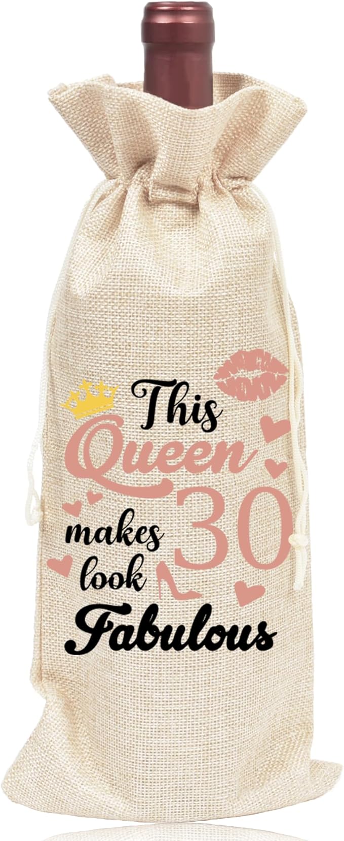 Happy Birthday Wine Bag Gift - 30th Birthday Gift Red Wine Bag, 30th Birthday Gift, Ideas Happy 30th Birthday Decor, 30 Years Old Birthday Party Decoration Wine Bag Gifts for Women Men
