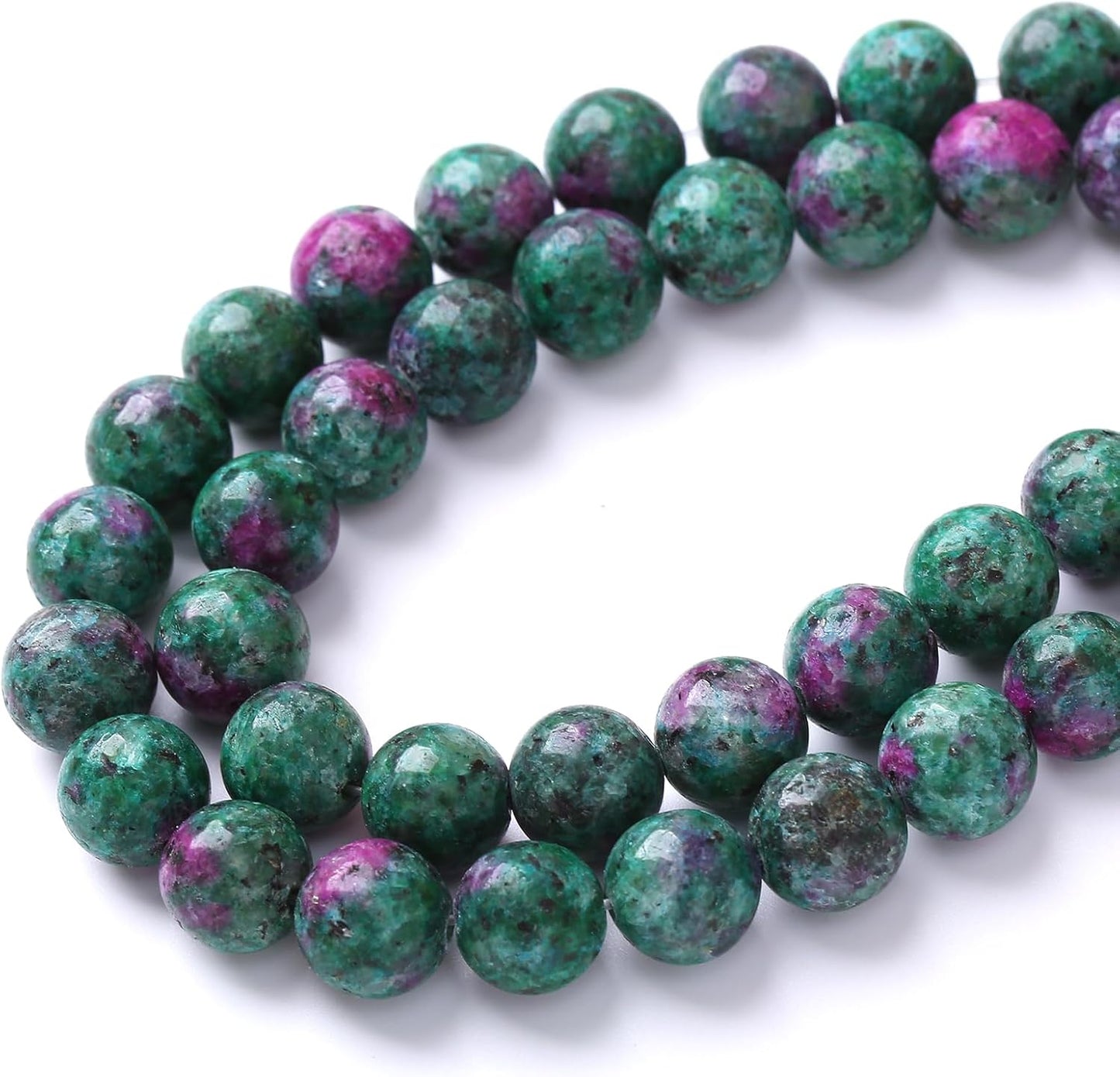 60pcs 6mm Natural Epidote Zoisite Stone Beads for Jewelry Making DIY Bracelet Necklace Accessories 15" Energy Healing Power Stone Beads