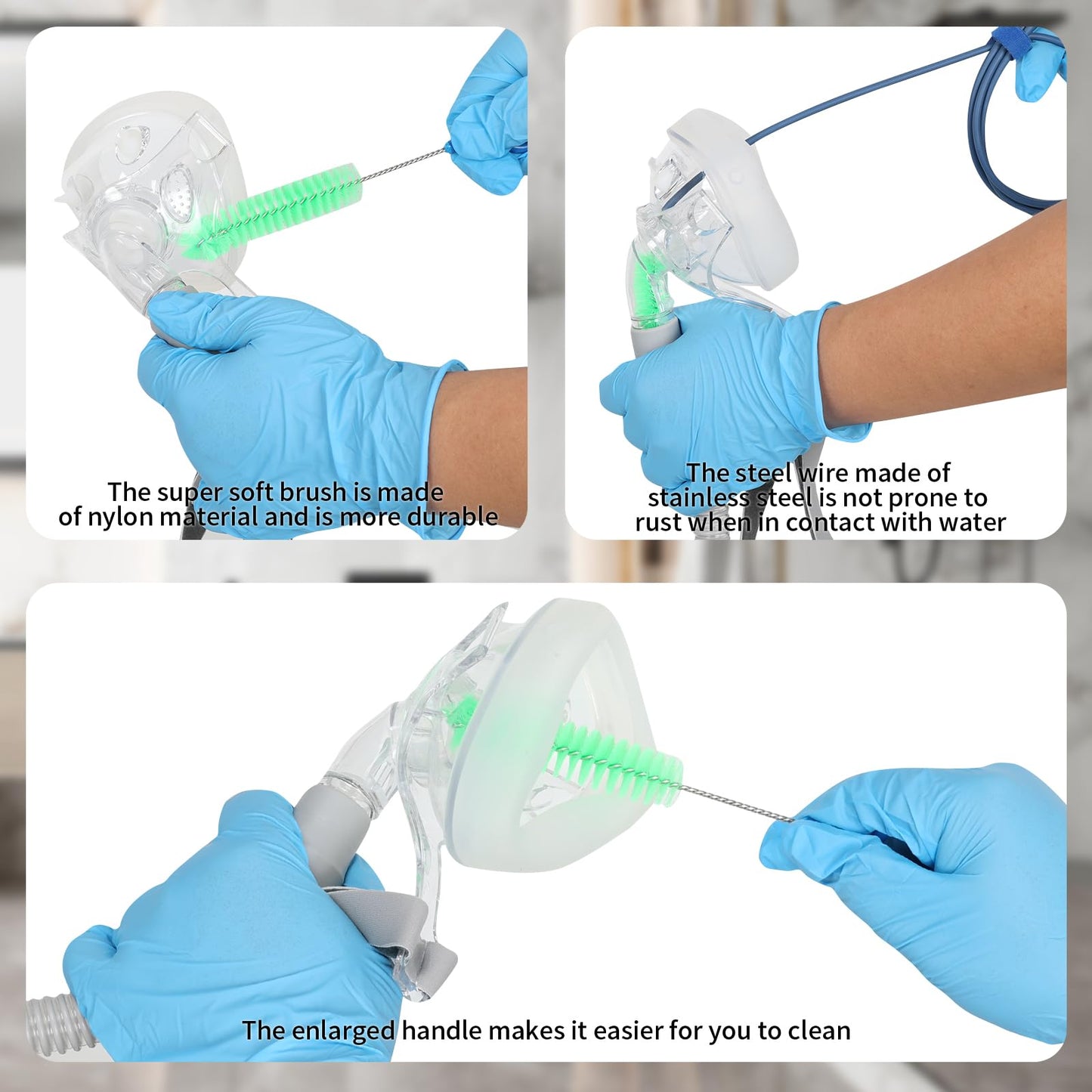 CPAP Hose Cleaner Kit - CPAP Tube Cleaning Brush, CPAP Hose Brush, LongFlexible CPAP Tube Brush with Basin, Drying Hook & Gloves - CPAP CleaningSupplies for Hose, Mask & Tubing
