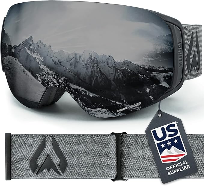 Wildhorn Roca Ski Goggles Men Women Anti-Fog/Scratch 100% UV-Magnetic Lens-Snowboard Snow Goggles Men Women Adult