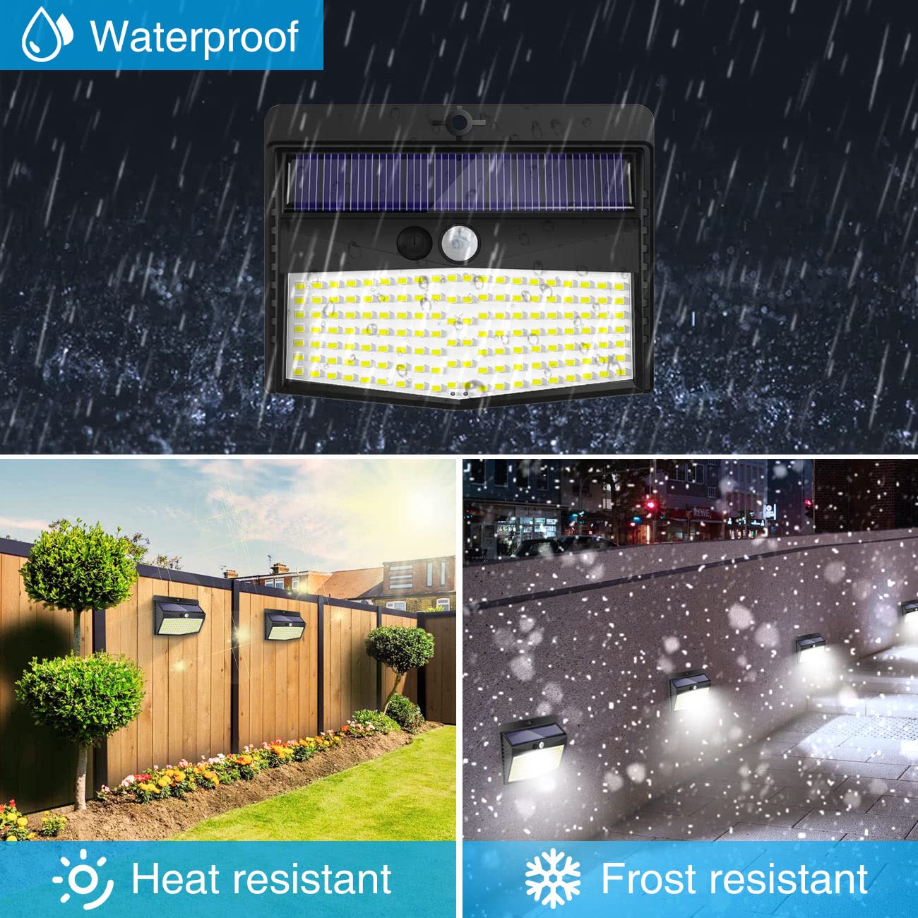 Peasur Solar Lights Outdoor, 138 LED Motion Sensor Security Lights, 8 Pack, Cool White, Waterproof, Model WS26-8-US