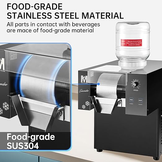 Snowflake Ice Machine, 330.6LBS/24H 660W Shaved Ice Machine, Rapid Cooling, Food-Grade Stainless Steel Material, Snowflake Ice Maker for Dessert, Ice Cream,Suitable for Party＆Commercial Use