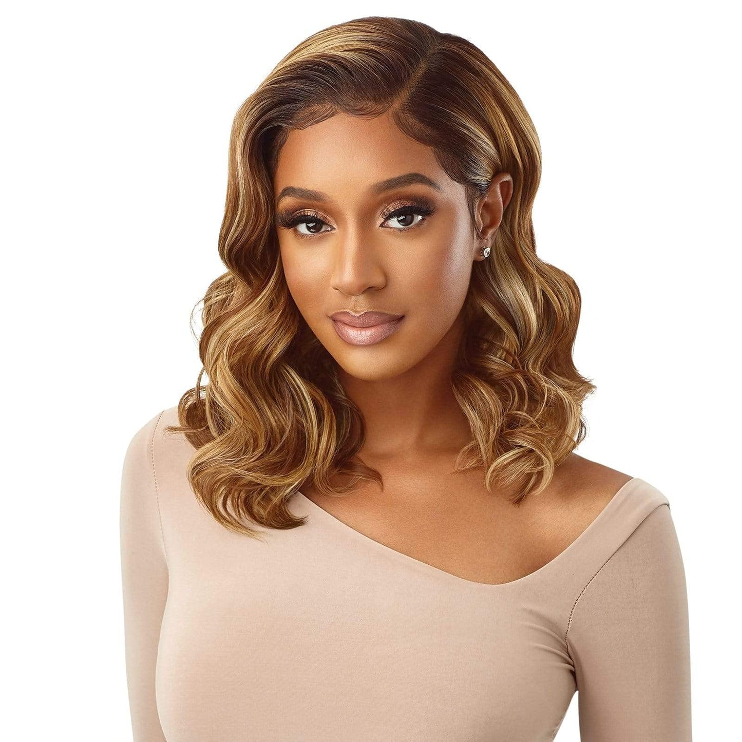 Outre Melted Hairline Synthetic HD Lace Front Wig - HERMINIA (1 Jet Black)