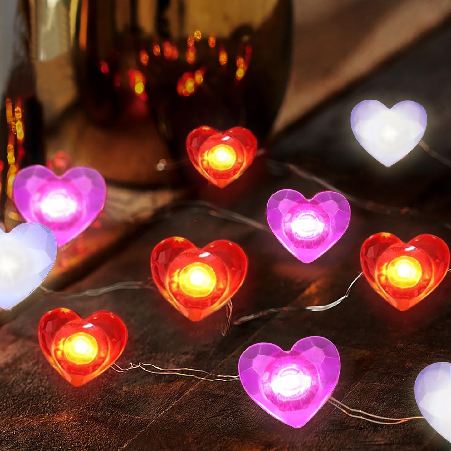 Kepabigle Heart String Lights 10Ft 30 Led Romantic ValentineS Day Fairy Light For Decorating Celebrations Gift Giving