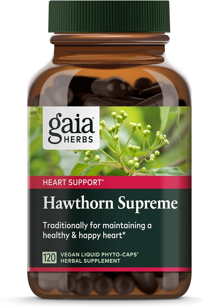 Gaia Herbs Hawthorn Supreme - Hawthorn Berry Supplement to Support Heart Health - for Use at Every Age and Stage to Sustain and Support The Heart - 120 Vegan Liquid Phyto-Capsules (60-Day Supply)
