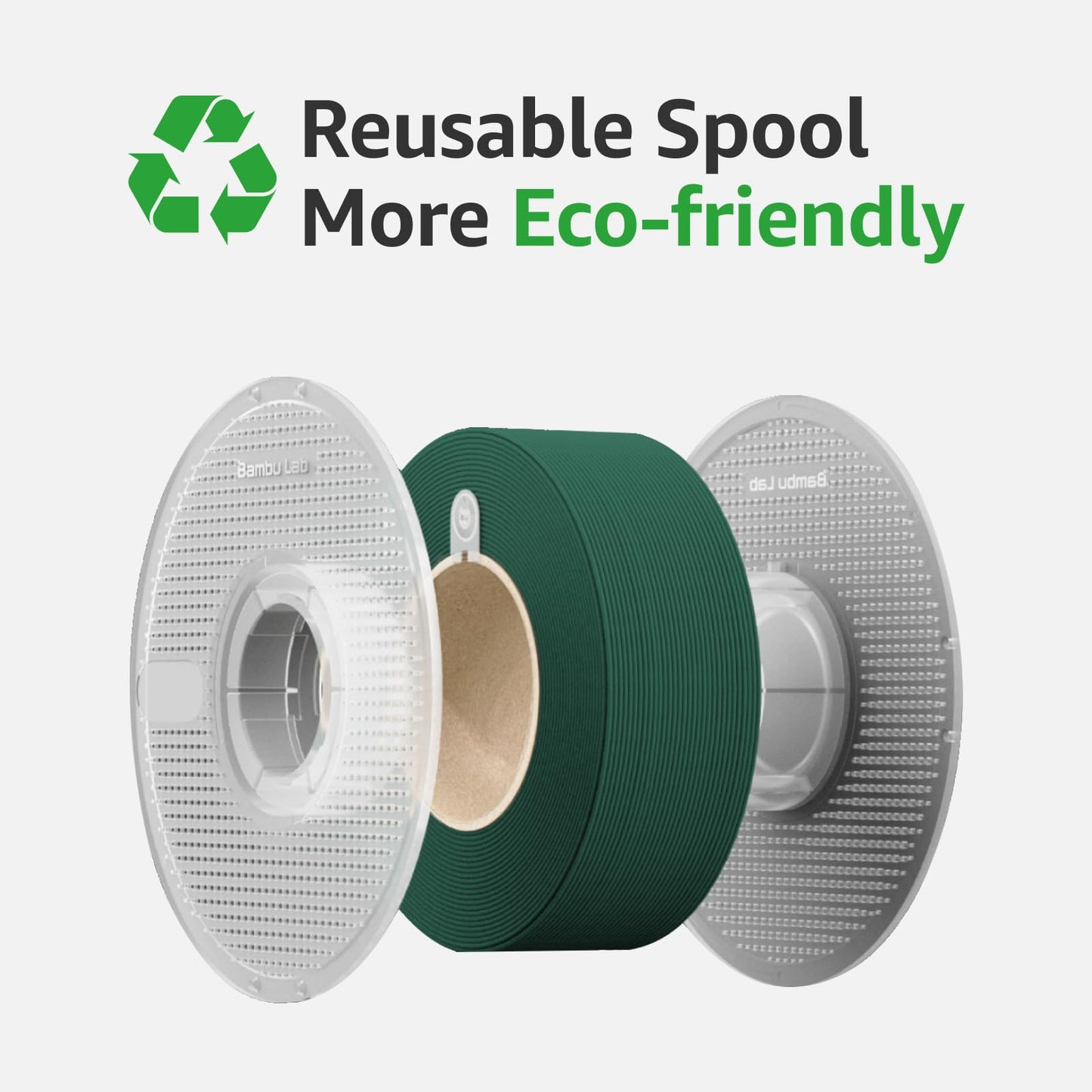 Bambu Lab PLA Basic Filament 1.75mm 1kg Spool - PLA 3D Printer Filament, Smooth Finish, Low Warp, Easy to Print, Compatible with Bambu Lab & Most FDM 3D Printers, Black (10101) - Spool