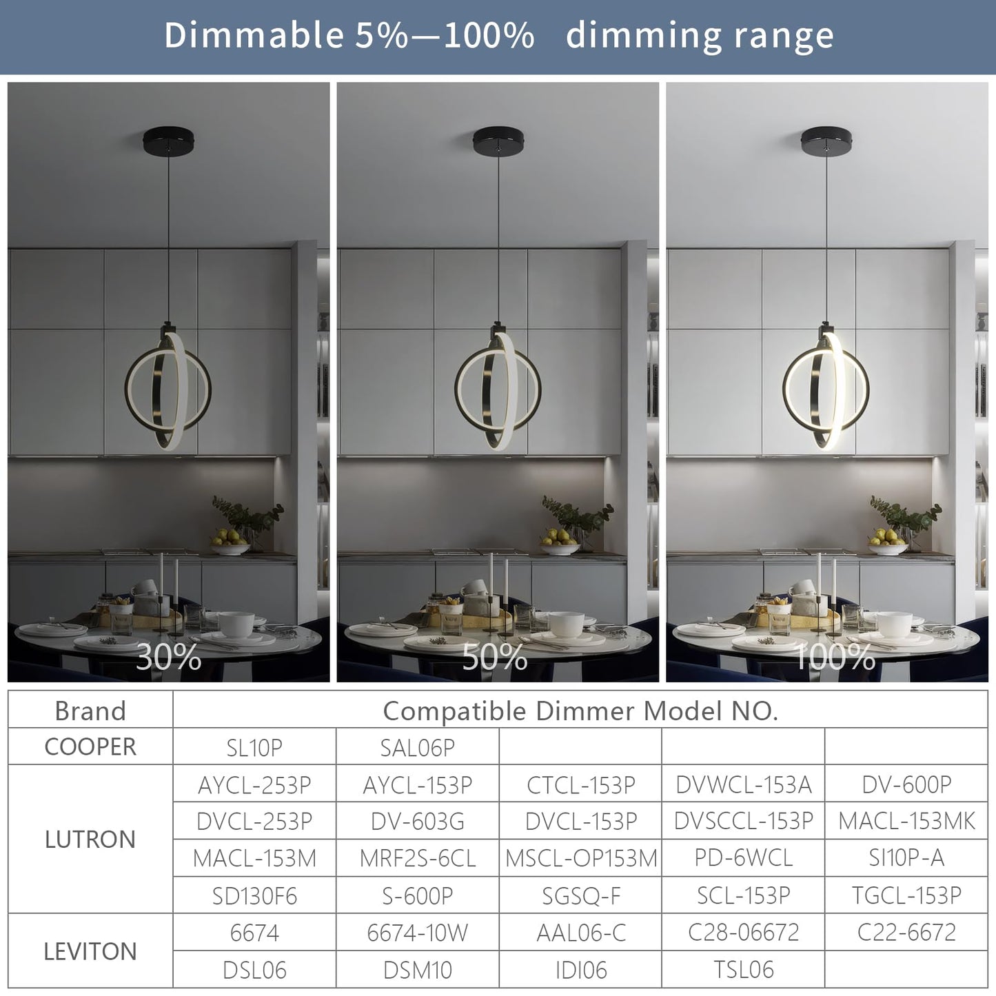 Bnhhlz Modern Led Pendant Lights Plated Black Farmhouse Ring Pendant Light Fixtures 4000K Dimmable Round Pendant Lighting For Dining Room Kitchen Island Bedroom Living Room Foyer(3-Pack)