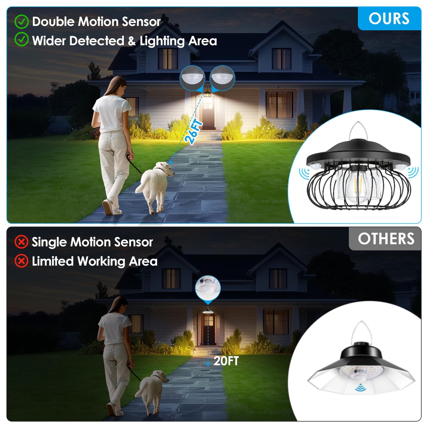 ropelux Solar Shed Light 3000LM 5 Modes Dual Motion Sensor Remote Black Model SD04USRP1 2 Pack