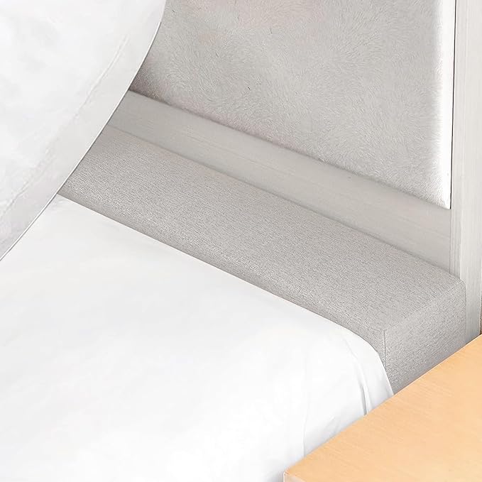 Mattress Extender, Bed Gap/Space Filler, Headboard Pillow Between Headboard and Mattress or Wall, High-Density Foam with Removable Cover（Light Grey-Cal King-72 * 6 * 12in）
