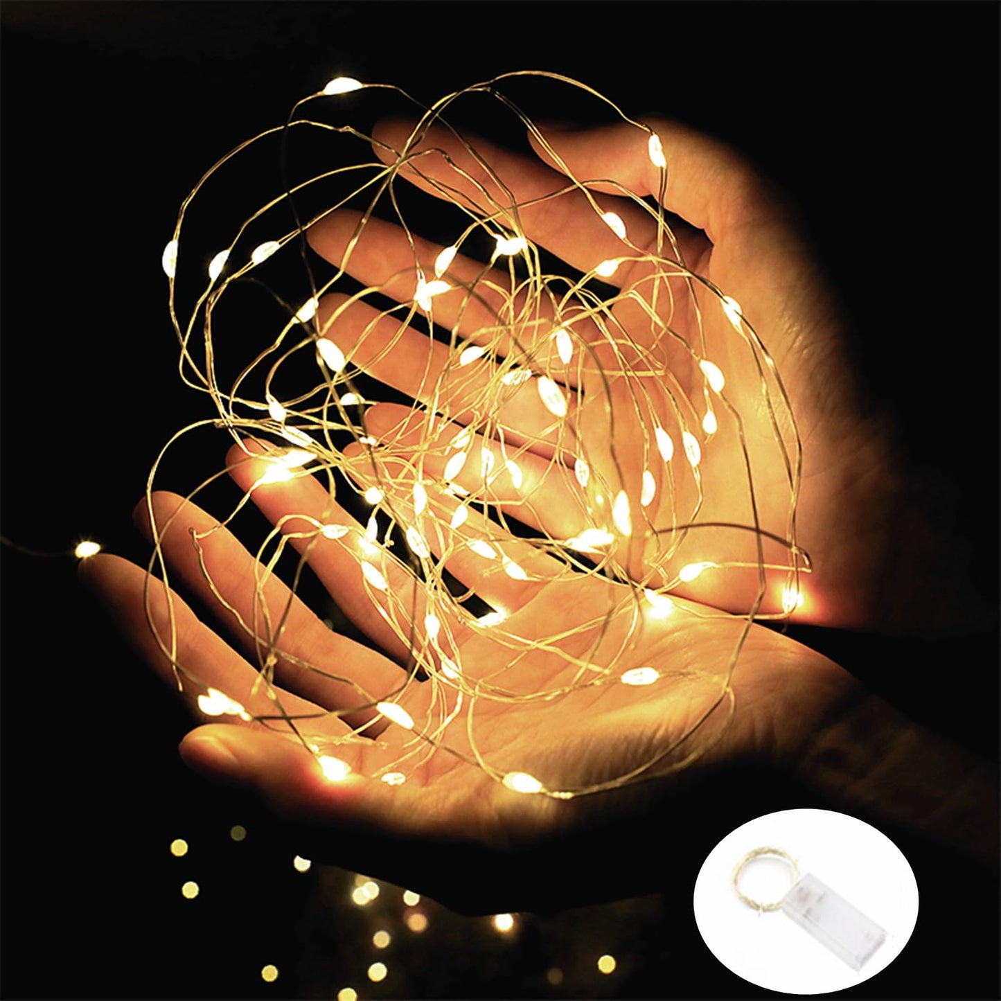 Ranlraka Warm White Led Fairy Lights - 7 Ft Battery Operated, Waterproof Copper Wire, 20 Lights For Diy Wedding, Party, Home Decor