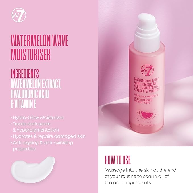 W7 Skin Refresh Skincare Set | Face Cleanser, Toner, Serum & Moisturizer | Hydrating & Glow Boosting Routine | Full Size, Long Lasting Products to Use at Home