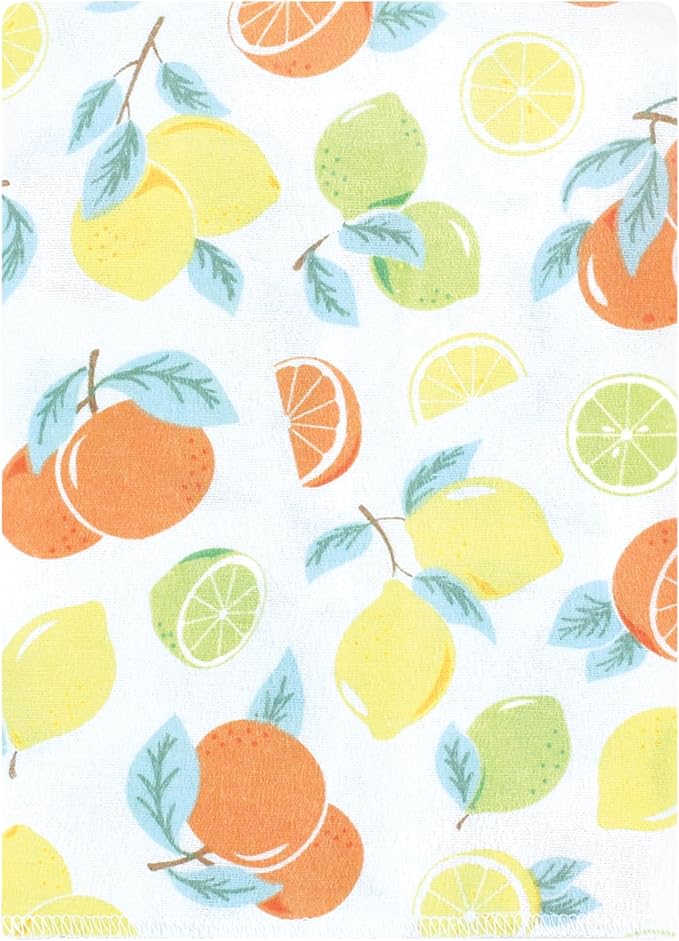 Luvable Friends Hudson Baby Flannel Burp Cloths 12pk, Pastel Citrus
