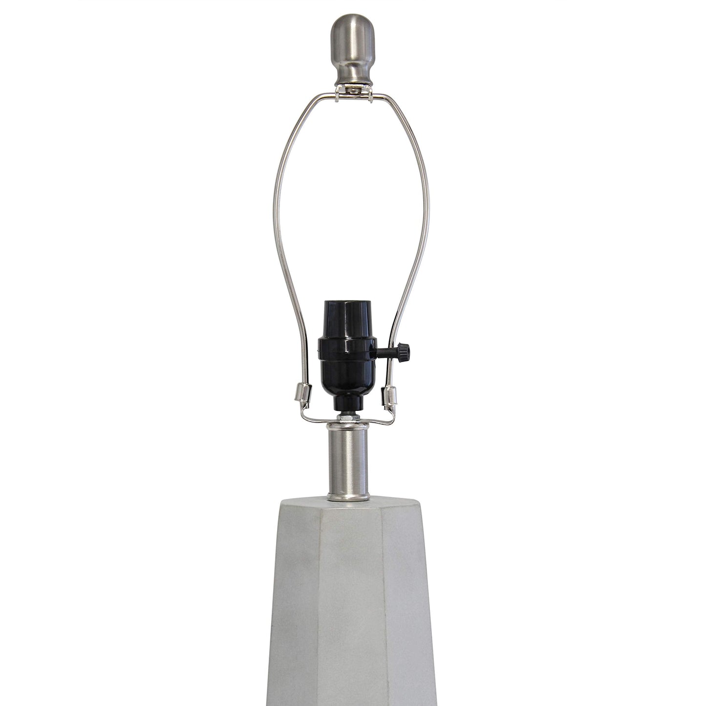 Elegant Designs Concrete Table Lamp, Fabric Shade, 14inL x 14inW x 30.5inH, White, Model LT3324-WHT