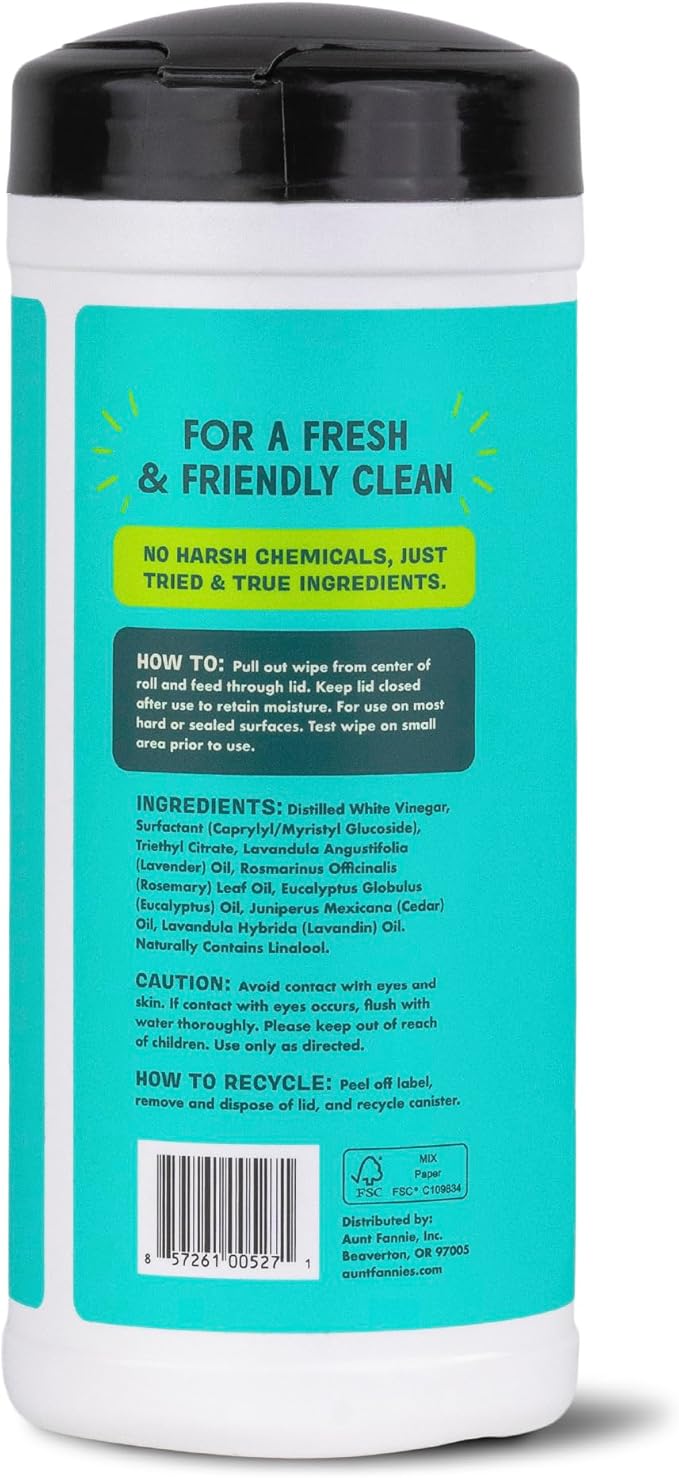 Aunt Fannie's Bundle: All Purpose Vinegar Cleaning Spray (Eucalyptus) + Vinegar Cleaning Wipes (Eucalyptus)