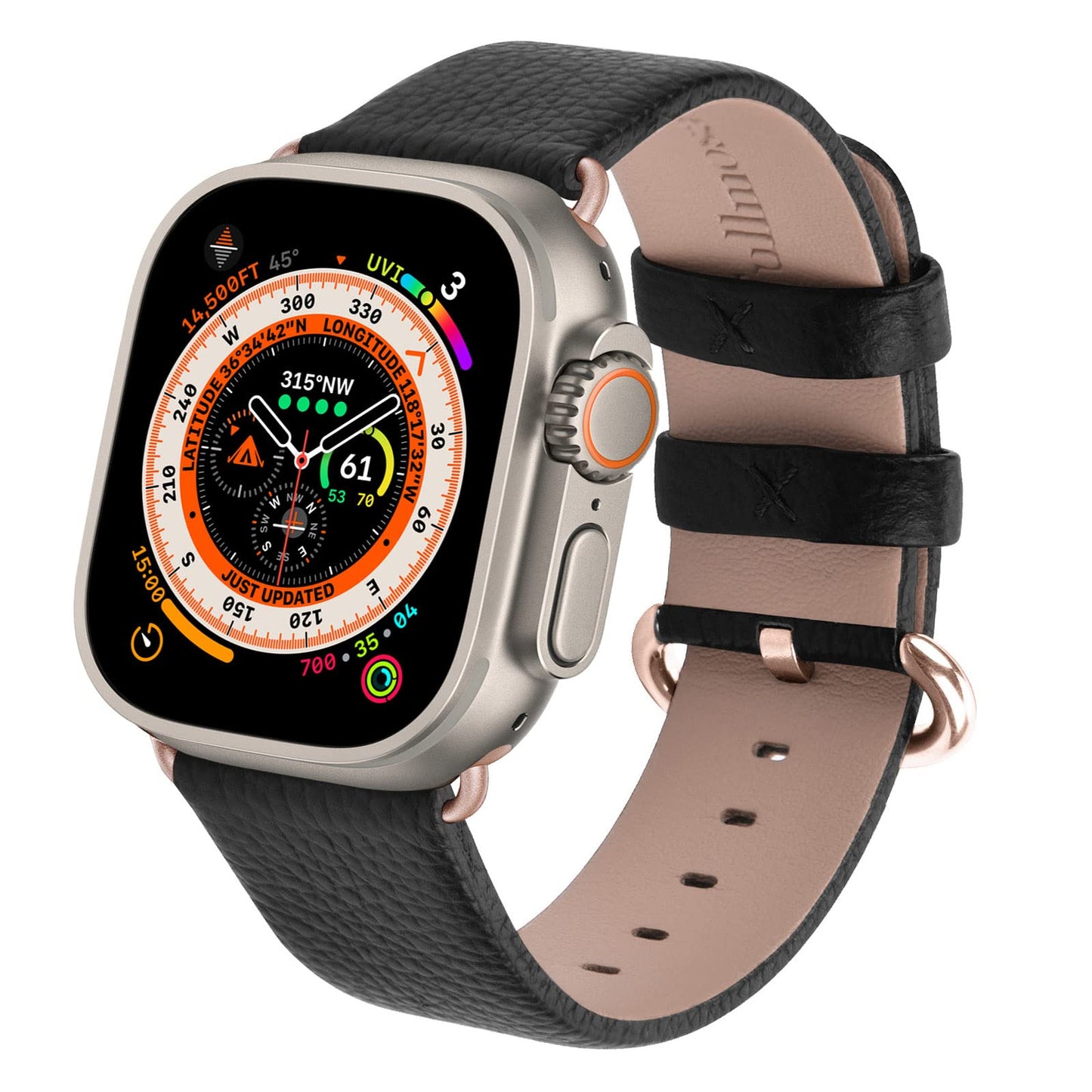 Fullmosa Leather Band Compatible With Apple Watch Band 42Mm 44Mm 45Mm 46Mm 49Mm, Genuine Leather Replacement Strap For Iwatch Ul