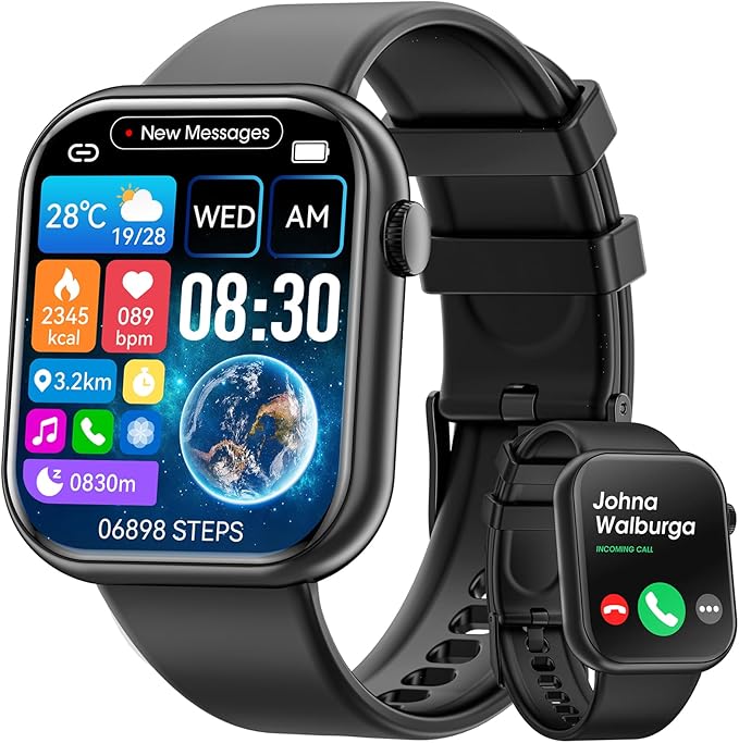 Hwagol Smart Watch (Answer/Make Call) 1.85inch Fitness Tracker, DIY Dials/Pedometer/Calories/Multiple Sport Modes/Voice As...