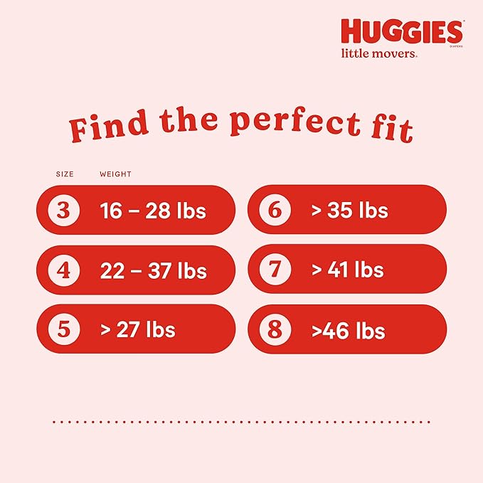 Huggies Size 6 Diapers, Little Movers Baby Diapers, Size 6 (35+ lbs), 50 Count (2 packs of 25), Packaging May Vary