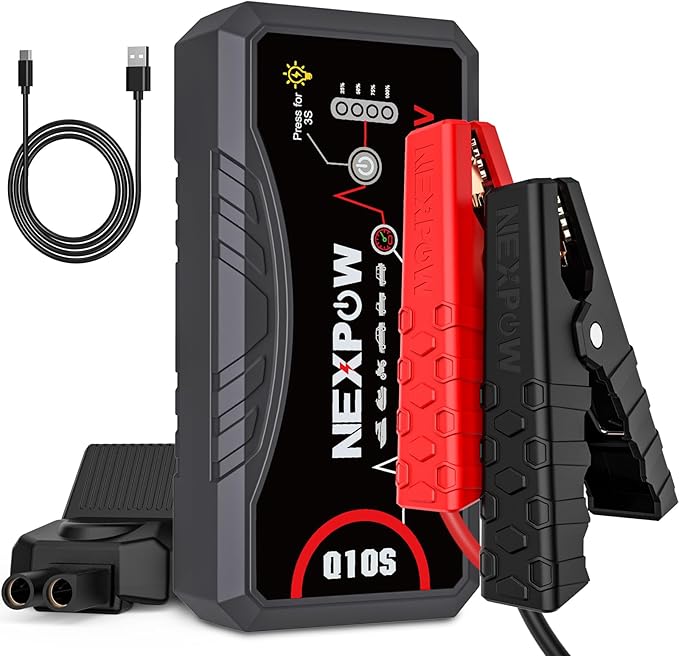 NEXPOW 3000A Peak Car Jump Starter for Up to 9.0L Gas and 7.0L Diesel Engines, 12V Portable Battery Booster Pack with QC3....