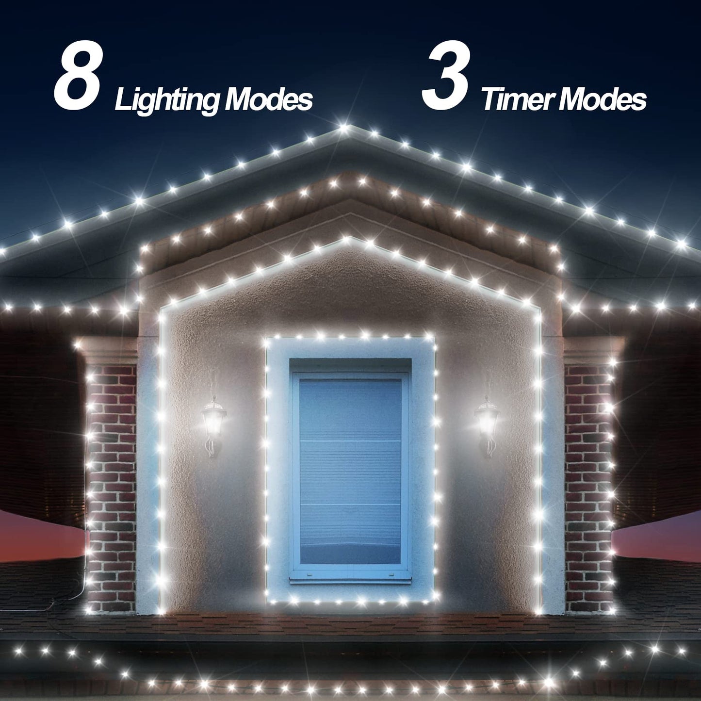 ROADAYLY Christmas String Lights 1000 LED 328 Ft Waterproof Cool White Fairy Lights with Remote Timer 8 Modes for Indoor/Outdoor