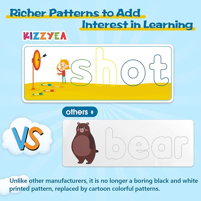 Learning Educational Toys for 2 3 4 5 6 Years Old Boys Girls, See & Spell Matching Letter Game with Alphabet Cards for Kids, Preschool CVC Word Builders Toy, Christmas Birthday Gifts for Age 2-4 4-6