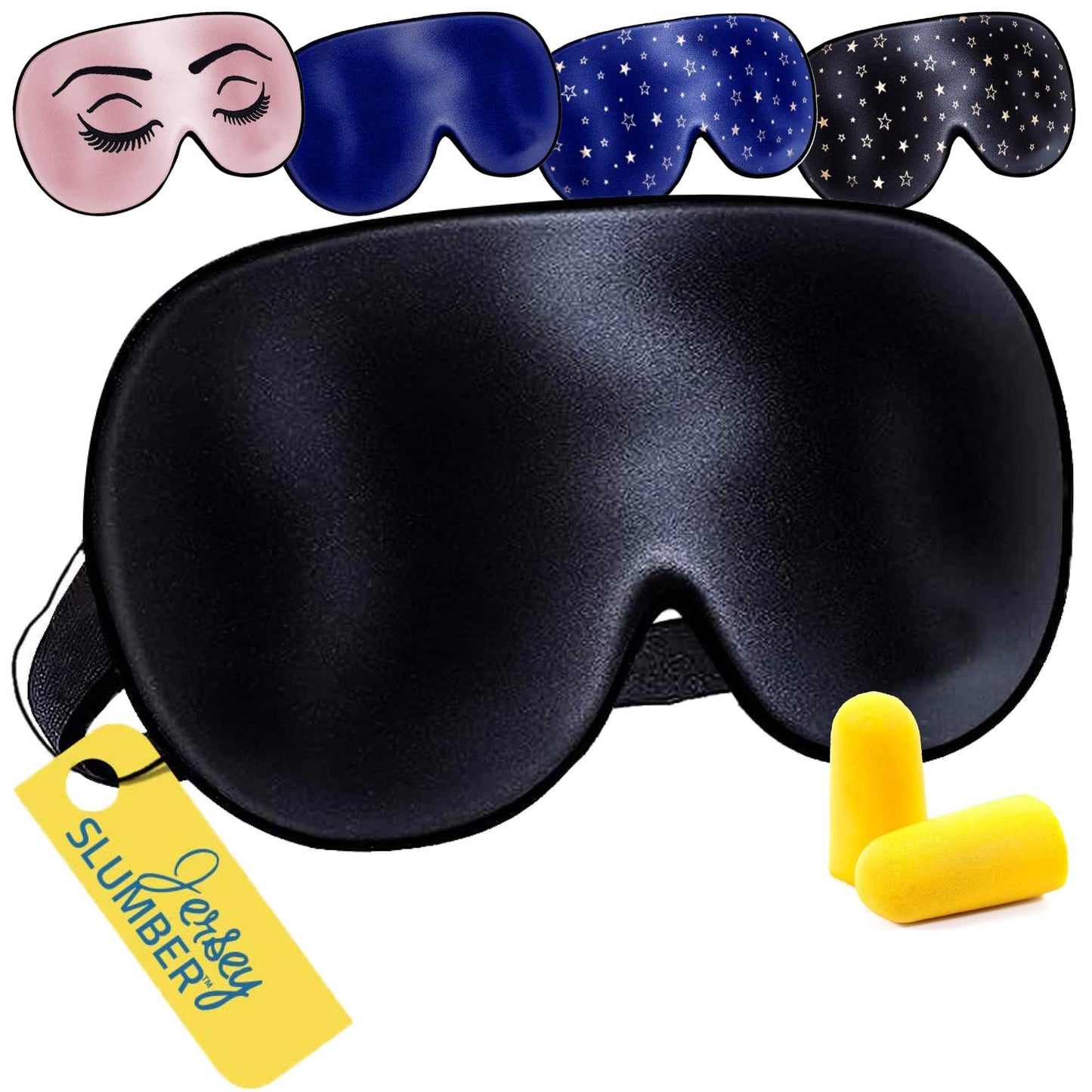 100% Silk Sleep Mask for A Full Night's Sleep | Comfortable & Super Soft Eye Mask with Adjustable Strap | Works with Every Nap Position | Best Sleeping Aid/Blindfold/Gift, Blocks Light Jersey Slumber